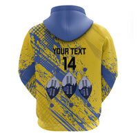 Eswatini Football Custom Zip Hoodie Sihlangu Semnikati Yellow - Wonder Print Shop