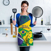 Brazil Independence Day Apron Ordem e Progresso Map With Golden Trumpet - Wonder Print Shop