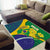 Brazil Independence Day Area Rug Ordem e Progresso Map With Golden Trumpet - Wonder Print Shop