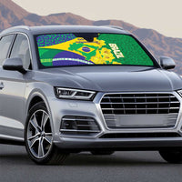 Brazil Independence Day Auto Sun Shade Ordem e Progresso Map With Golden Trumpet - Wonder Print Shop