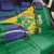 Brazil Independence Day Back Car Seat Cover Ordem e Progresso Map With Golden Trumpet - Wonder Print Shop
