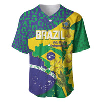 Brazil Independence Day Baseball Jersey Ordem e Progresso Map With Golden Trumpet - Wonder Print Shop