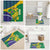 Brazil Independence Day Bathroom Set Ordem e Progresso Map With Golden Trumpet - Wonder Print Shop