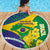 Brazil Independence Day Beach Blanket Ordem e Progresso Map With Golden Trumpet - Wonder Print Shop