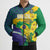 Brazil Independence Day Bomber Puffer Jacket Ordem e Progresso Map With Golden Trumpet - Wonder Print Shop