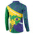 Brazil Independence Day Button Sweatshirt Ordem e Progresso Map With Golden Trumpet - Wonder Print Shop