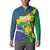 Brazil Independence Day Button Sweatshirt Ordem e Progresso Map With Golden Trumpet - Wonder Print Shop