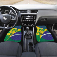 Brazil Independence Day Car Mats Ordem e Progresso Map With Golden Trumpet - Wonder Print Shop