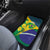 Brazil Independence Day Car Mats Ordem e Progresso Map With Golden Trumpet - Wonder Print Shop