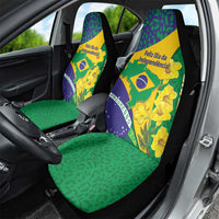 Brazil Independence Day Car Seat Cover Ordem e Progresso Map With Golden Trumpet - Wonder Print Shop