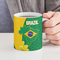 Brazil Independence Day Ceramic Mug Ordem e Progresso Map With Golden Trumpet - Wonder Print Shop