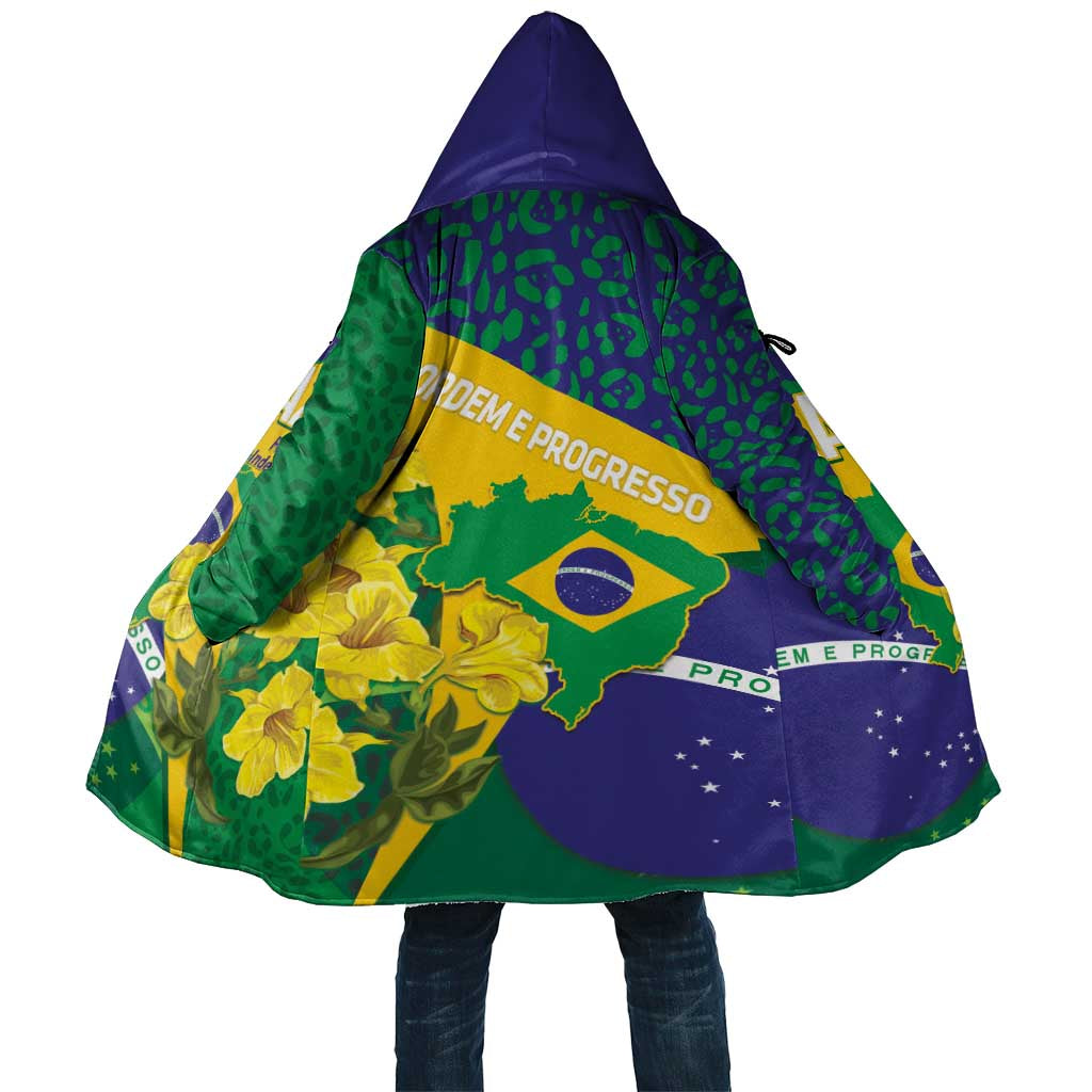 Brazil Independence Day Cloak Ordem e Progresso Map With Golden Trumpet - Wonder Print Shop