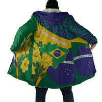 Brazil Independence Day Cloak Ordem e Progresso Map With Golden Trumpet - Wonder Print Shop