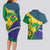 Brazil Independence Day Couples Matching Long Sleeve Bodycon Dress and Hawaiian Shirt Ordem e Progresso Map With Golden Trumpet - Wonder Print Shop