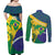 Brazil Independence Day Couples Matching Off Shoulder Maxi Dress and Long Sleeve Button Shirt Ordem e Progresso Map With Golden Trumpet - Wonder Print Shop