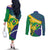 Brazil Independence Day Couples Matching Off The Shoulder Long Sleeve Dress and Long Sleeve Button Shirt Ordem e Progresso Map With Golden Trumpet - Wonder Print Shop