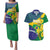 Brazil Independence Day Couples Matching Puletasi and Hawaiian Shirt Ordem e Progresso Map With Golden Trumpet - Wonder Print Shop
