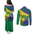 Brazil Independence Day Couples Matching Puletasi and Long Sleeve Button Shirt Ordem e Progresso Map With Golden Trumpet - Wonder Print Shop