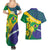 Brazil Independence Day Couples Matching Summer Maxi Dress and Hawaiian Shirt Ordem e Progresso Map With Golden Trumpet - Wonder Print Shop