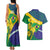 Brazil Independence Day Couples Matching Tank Maxi Dress and Hawaiian Shirt Ordem e Progresso Map With Golden Trumpet - Wonder Print Shop