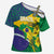 Brazil Independence Day Cross Shoulder Shirt Ordem e Progresso Map With Golden Trumpet - Wonder Print Shop
