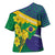 Brazil Independence Day Cross Shoulder Shirt Ordem e Progresso Map With Golden Trumpet - Wonder Print Shop