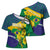 Brazil Independence Day Cross Shoulder Shirt Ordem e Progresso Map With Golden Trumpet - Wonder Print Shop