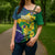 Brazil Independence Day Cross Shoulder Shirt Ordem e Progresso Map With Golden Trumpet - Wonder Print Shop