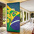 Brazil Independence Day Door Cover Ordem e Progresso Map With Golden Trumpet - Wonder Print Shop