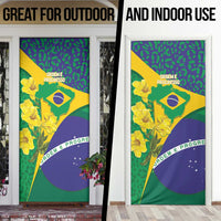 Brazil Independence Day Door Cover Ordem e Progresso Map With Golden Trumpet - Wonder Print Shop
