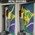 Brazil Independence Day Door Cover Ordem e Progresso Map With Golden Trumpet - Wonder Print Shop