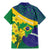 Brazil Independence Day Family Matching Mermaid Dress and Hawaiian Shirt Ordem e Progresso Map With Golden Trumpet - Wonder Print Shop