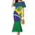 Brazil Independence Day Family Matching Mermaid Dress and Hawaiian Shirt Ordem e Progresso Map With Golden Trumpet - Wonder Print Shop