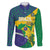 Brazil Independence Day Family Matching Off The Shoulder Long Sleeve Dress and Hawaiian Shirt Ordem e Progresso Map With Golden Trumpet - Wonder Print Shop