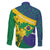 Brazil Independence Day Family Matching Off The Shoulder Long Sleeve Dress and Hawaiian Shirt Ordem e Progresso Map With Golden Trumpet - Wonder Print Shop