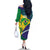 Brazil Independence Day Family Matching Off The Shoulder Long Sleeve Dress and Hawaiian Shirt Ordem e Progresso Map With Golden Trumpet - Wonder Print Shop