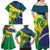 Brazil Independence Day Family Matching Off Shoulder Maxi Dress and Hawaiian Shirt Ordem e Progresso Map With Golden Trumpet - Wonder Print Shop