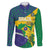 Brazil Independence Day Family Matching Puletasi and Hawaiian Shirt Ordem e Progresso Map With Golden Trumpet - Wonder Print Shop
