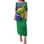 Brazil Independence Day Family Matching Puletasi and Hawaiian Shirt Ordem e Progresso Map With Golden Trumpet - Wonder Print Shop