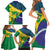 Brazil Independence Day Family Matching Short Sleeve Bodycon Dress and Hawaiian Shirt Ordem e Progresso Map With Golden Trumpet - Wonder Print Shop