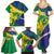 Brazil Independence Day Family Matching Summer Maxi Dress and Hawaiian Shirt Ordem e Progresso Map With Golden Trumpet - Wonder Print Shop