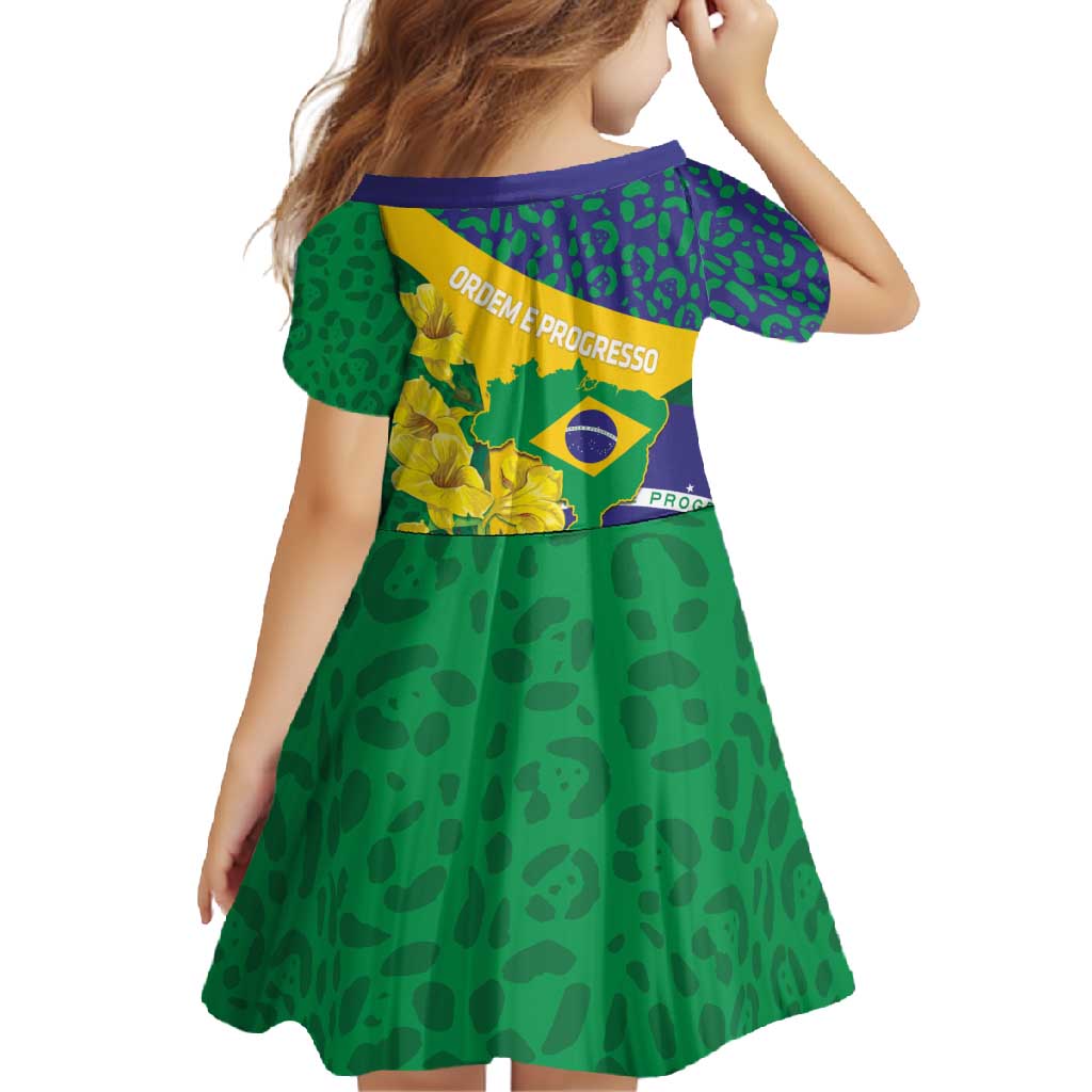 Brazil Independence Day Family Matching Tank Maxi Dress and Hawaiian Shirt Ordem e Progresso Map With Golden Trumpet - Wonder Print Shop