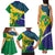 Brazil Independence Day Family Matching Tank Maxi Dress and Hawaiian Shirt Ordem e Progresso Map With Golden Trumpet - Wonder Print Shop