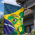 Brazil Independence Day Garden Flag Ordem e Progresso Map With Golden Trumpet - Wonder Print Shop