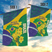 Brazil Independence Day Garden Flag Ordem e Progresso Map With Golden Trumpet - Wonder Print Shop