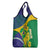 Brazil Independence Day Grocery Bag Ordem e Progresso Map With Golden Trumpet - Wonder Print Shop