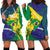 Brazil Independence Day Hoodie Dress Ordem e Progresso Map With Golden Trumpet - Wonder Print Shop