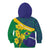 Brazil Independence Day Kid Hoodie Ordem e Progresso Map With Golden Trumpet - Wonder Print Shop