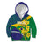 Brazil Independence Day Kid Hoodie Ordem e Progresso Map With Golden Trumpet - Wonder Print Shop