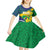 Brazil Independence Day Kid Short Sleeve Dress Ordem e Progresso Map With Golden Trumpet - Wonder Print Shop